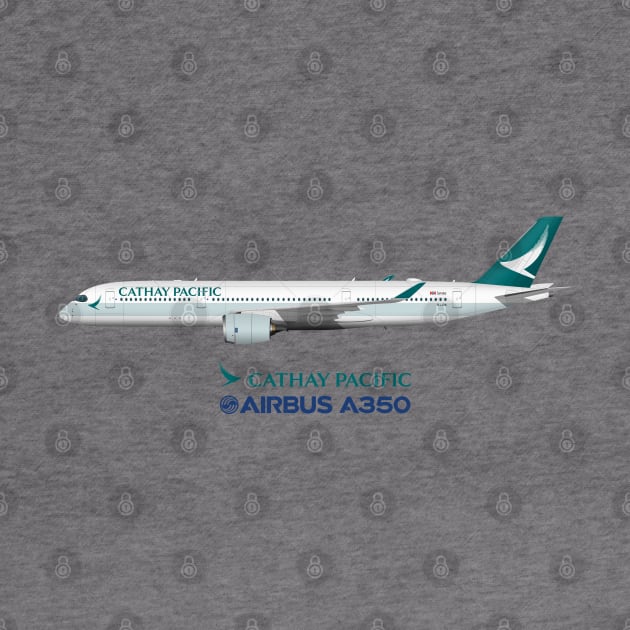 Illustration of Cathay Pacific Airbus A350 by SteveHClark